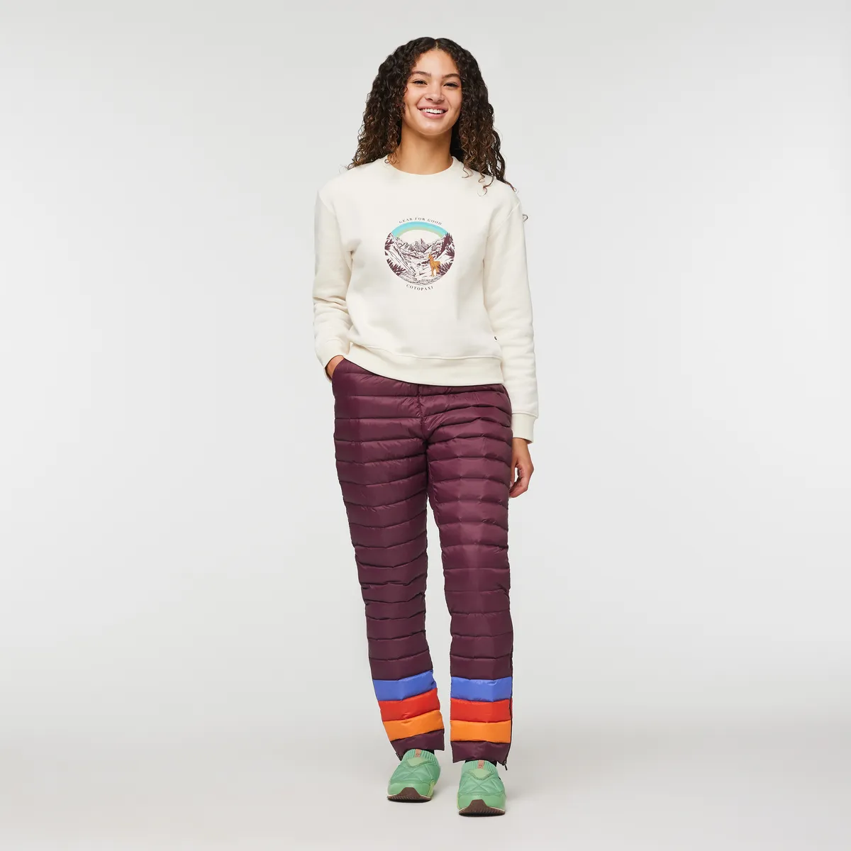 Cotopaxi Fuego Pantalon duvet femme Wine Stripes 800 cuin