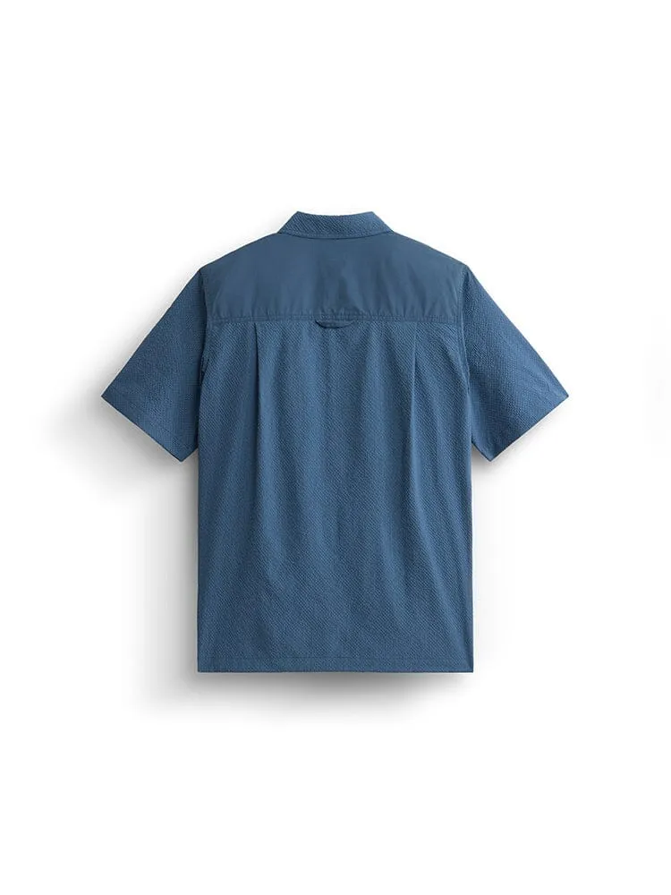 Alpha Industries Seersucker chemise bleu airborne
