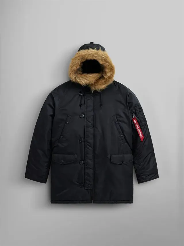 Alpha Industries N-3B parka snorkel noire grand froid