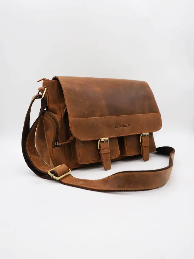Daytona M9 sacoche cuir bandoulière brun