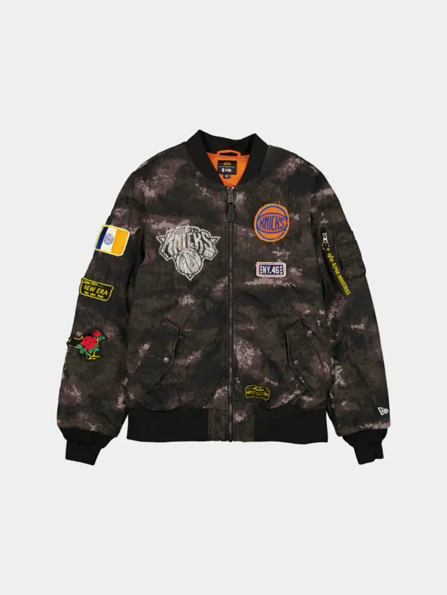 Alpha Industries MA-1 Knicks New Era bomber noir camo