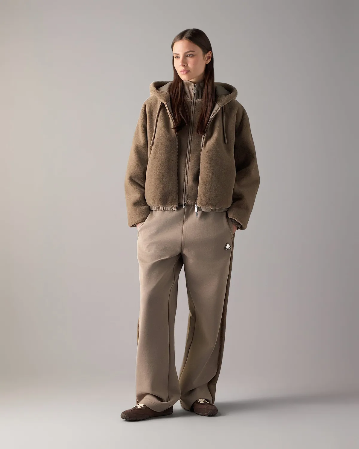 Moose Knuckles Eaton Bunny hoodie gris réversible