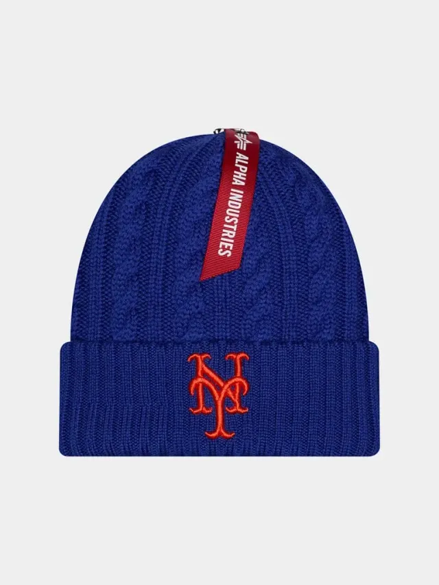 Alpha Industries New York Mets bonnet bleu mérinos