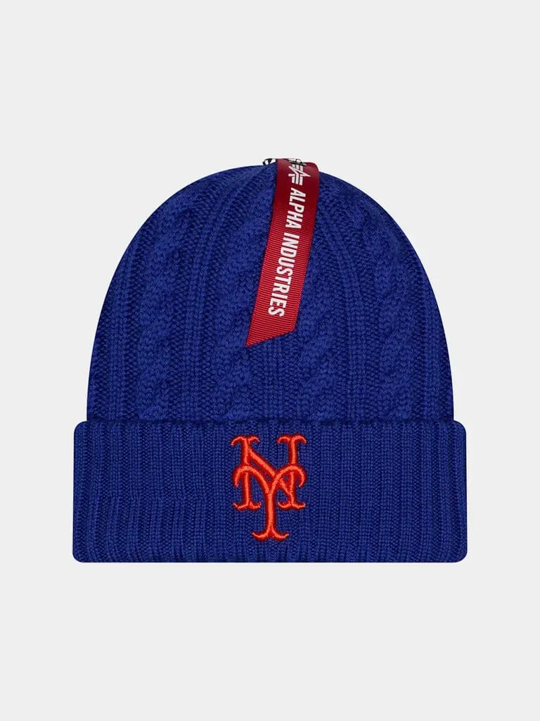 Alpha Industries New York Mets bonnet bleu mérinos