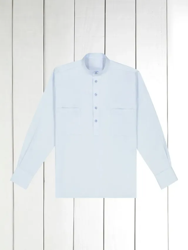 Hollington chemise col mao coton ciel