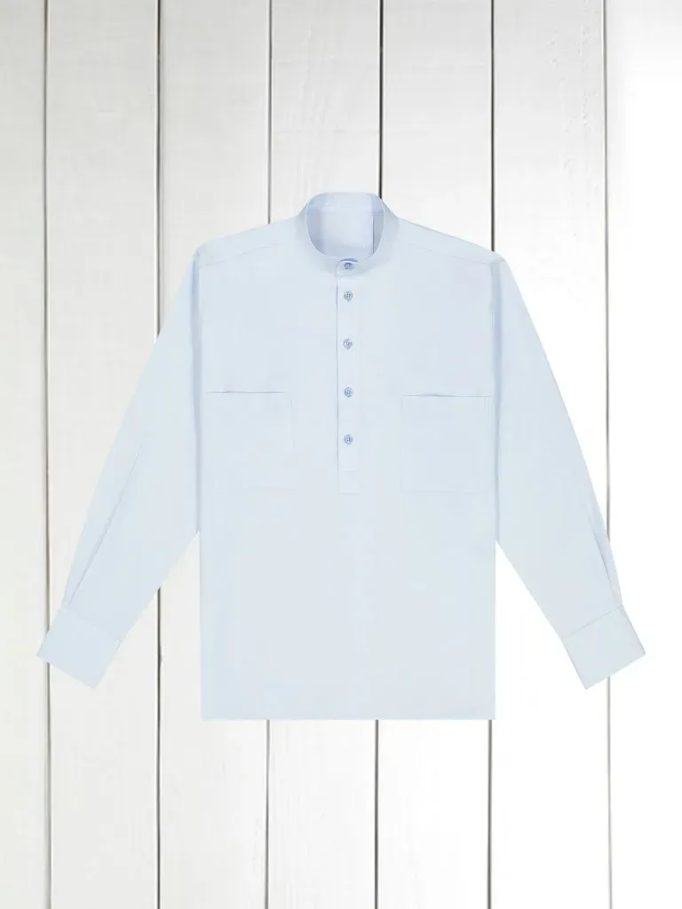 Hollington chemise col mao coton ciel