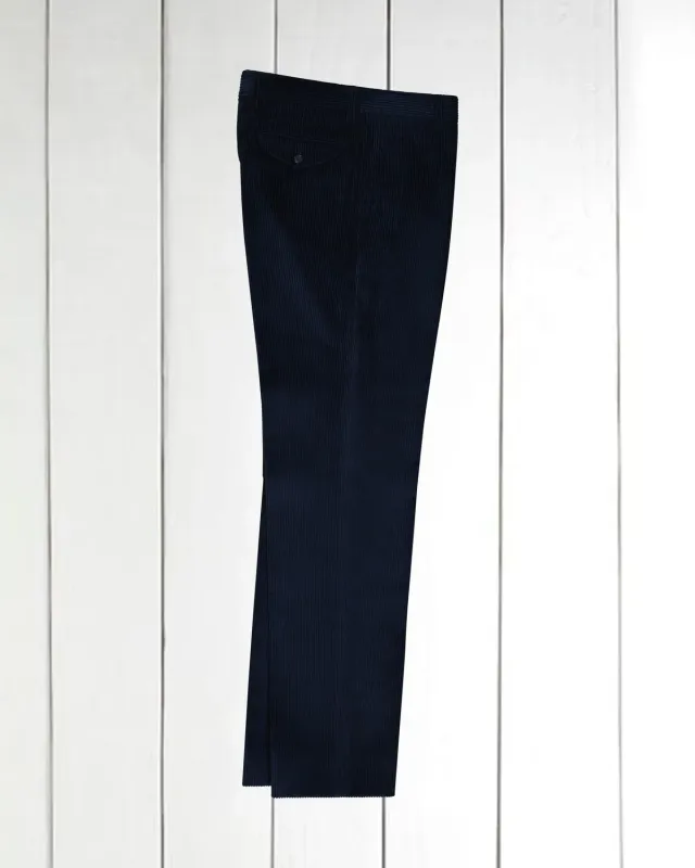 Hollington Jules pantalon velours bleu marine coupe ample