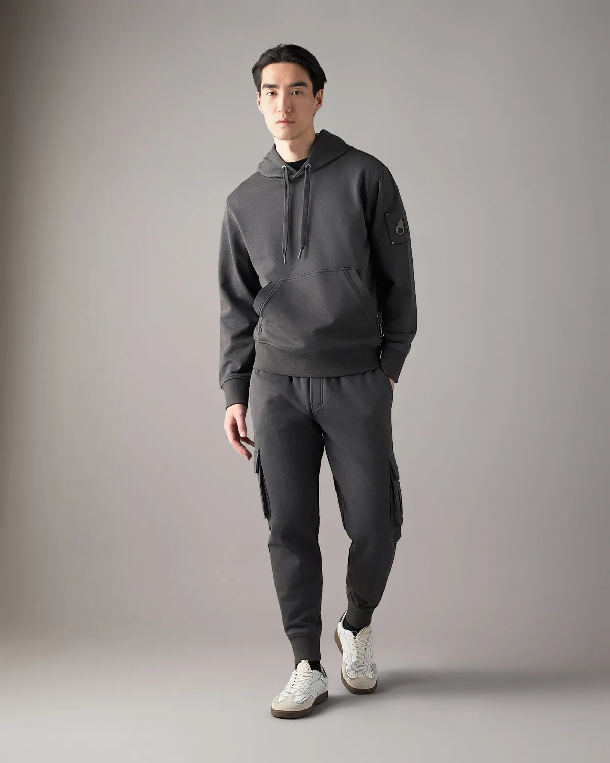 Moose Knuckles Hartsfield sweat capuche cement coton