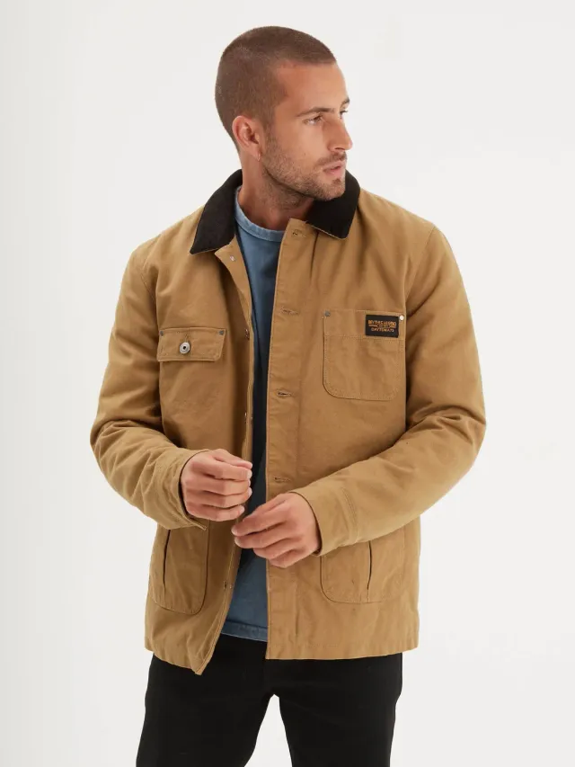 DAYTONA Billie veste worker toile beige coupe droite