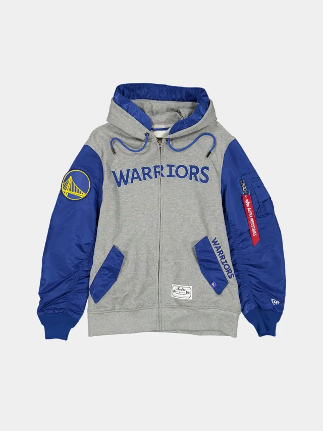 Alpha Industries MA-1 Warriors hoodie zippé bleu coton