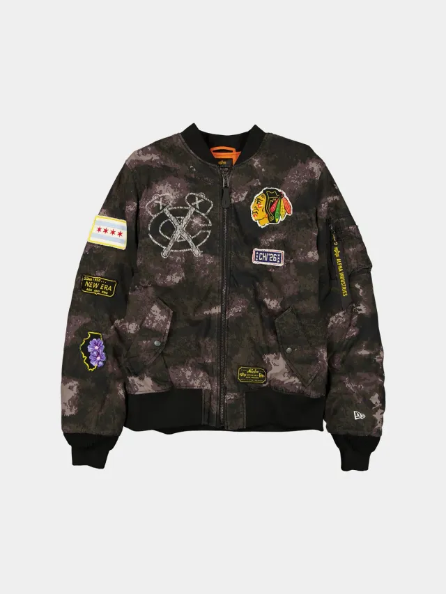 Alpha Industries Blackhawks New Era MA-1 bomber noir camo