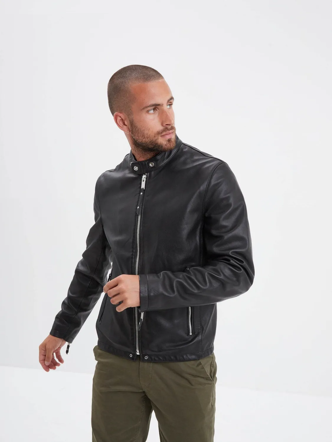 Daytona Ruidoso blouson cuir homme noir mouton