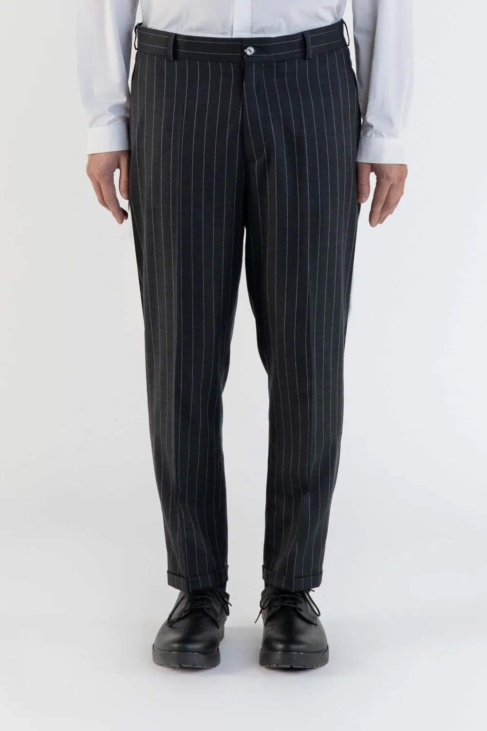 Lebrun pantalon laine gris anthracite rayures