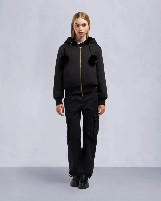 Moose Knuckles Gold Mealy Bunny hoodie noir réversible