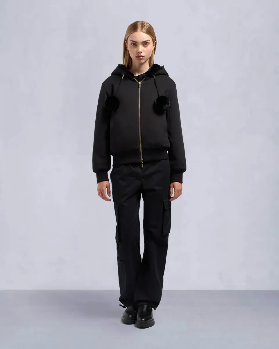 Moose Knuckles Gold Mealy Bunny hoodie noir réversible