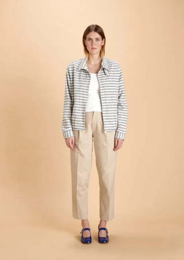 SOUBACQ Le Blouson Azur blouson lin rayé été