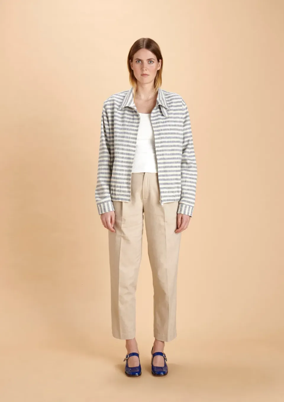 SOUBACQ Le Blouson Azur blouson lin rayé été