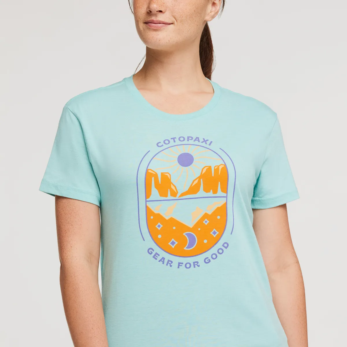 Cotopaxi Day and Night t-shirt femme Sea Glass coton