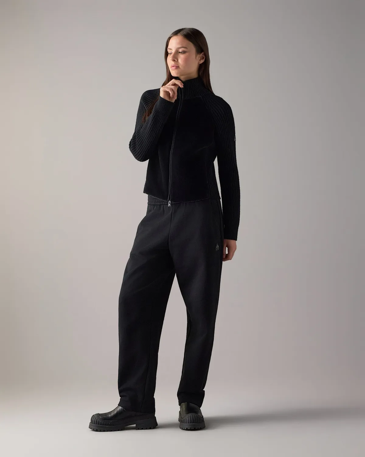 Moose Knuckles Junction pull hybride zippé noir