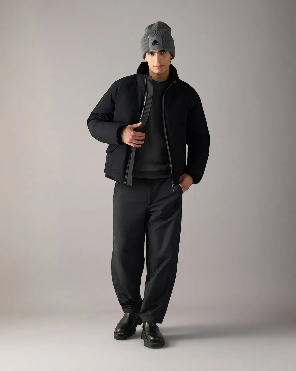 Moose Knuckles West-Ed veste trucker noire duvet