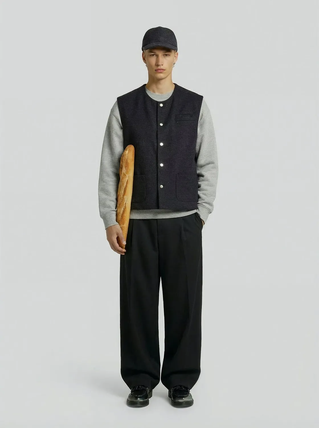 Lebrun gilet gris sans manches laine homme