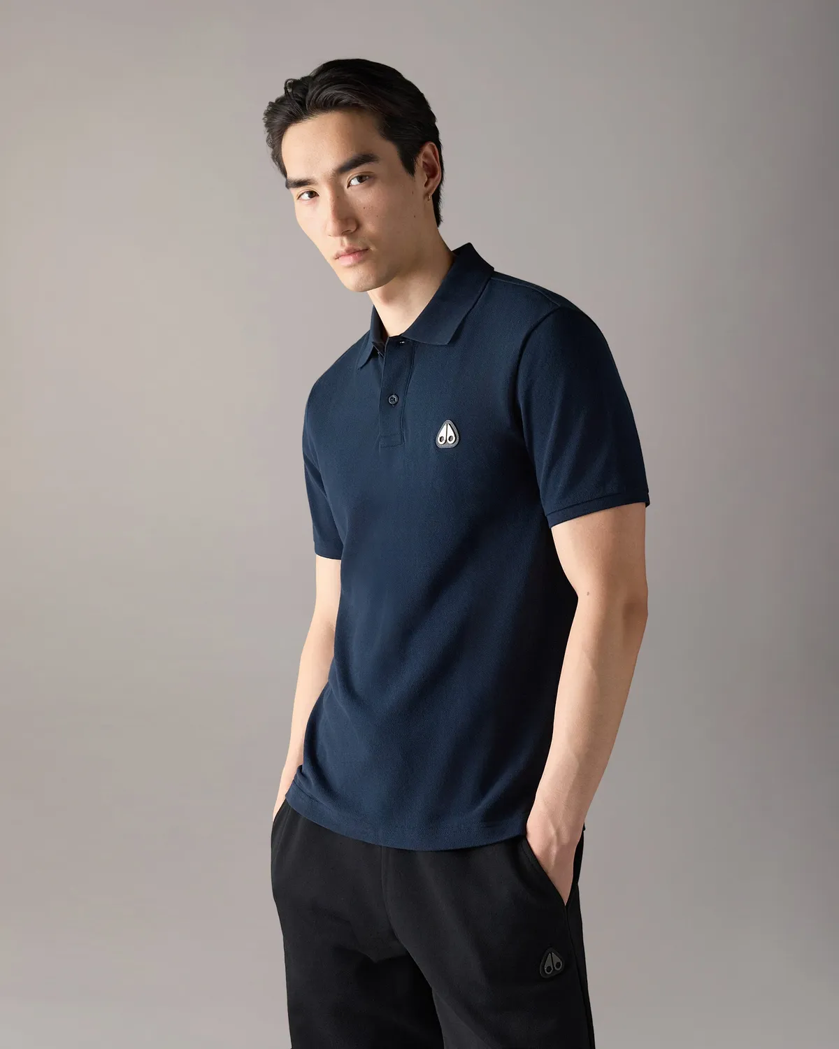 Moose Knuckles Everett Polo coton noir homme