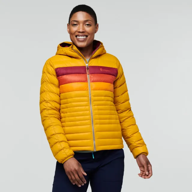 Cotopaxi Fuego Hooded Down Jacket doudoune femme Amber Stripes