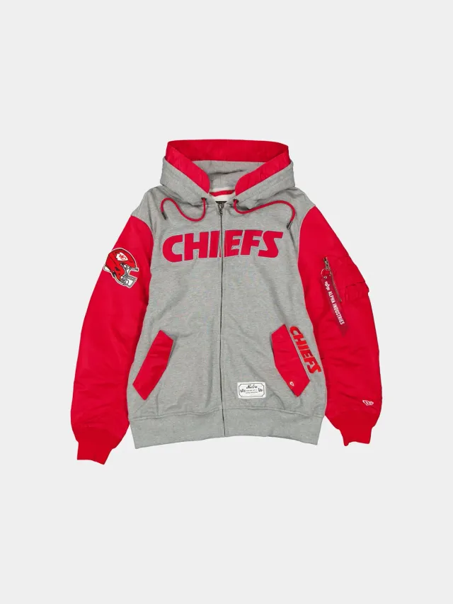 Alpha Industries Chiefs x New Era MA-1 sweat zippé rouge