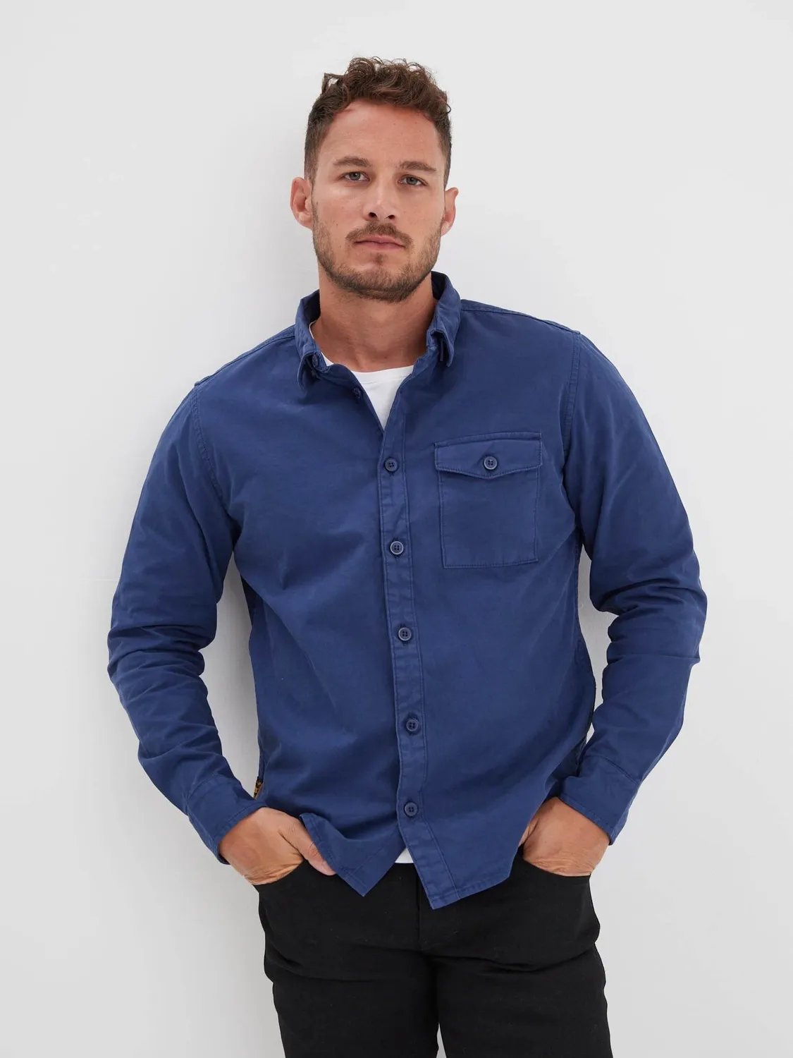 Daytona Vassar chemise workwear bleu de chine coton épais