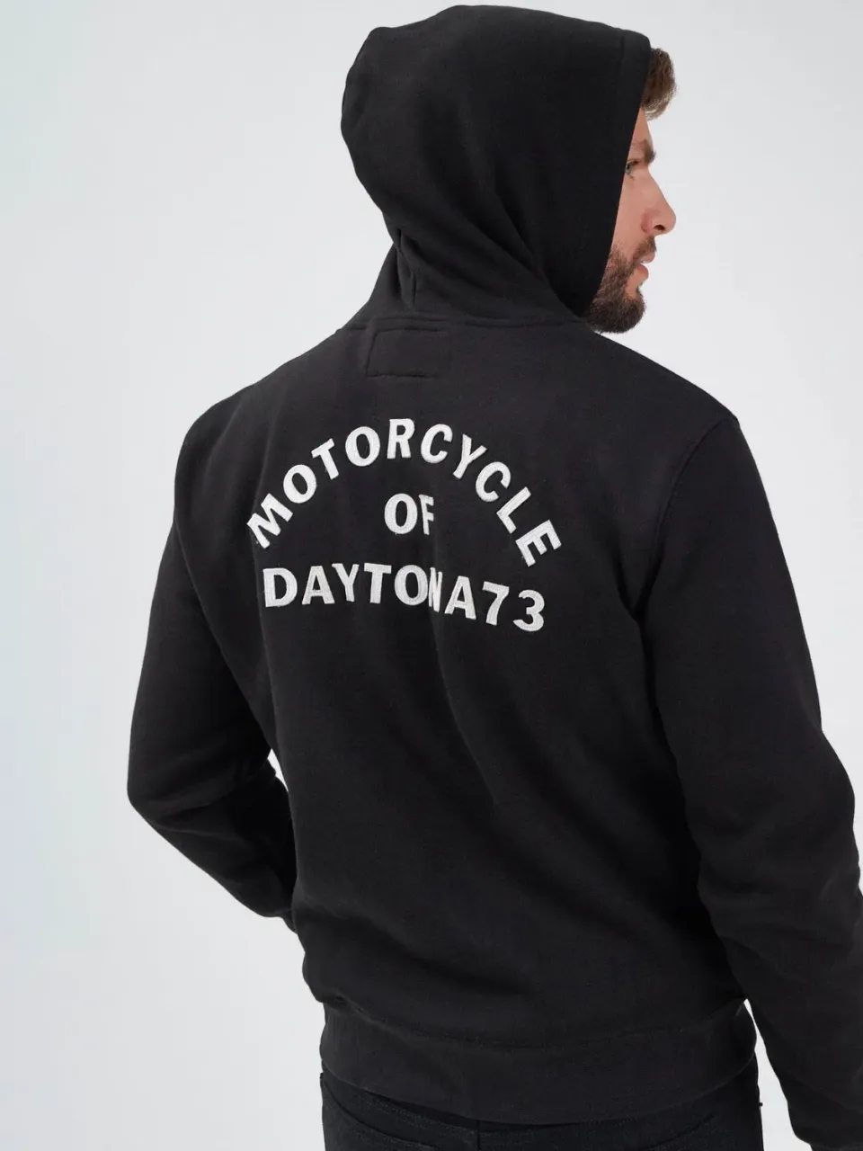 Daytona Motorcycle sweat capuche moto noir coton