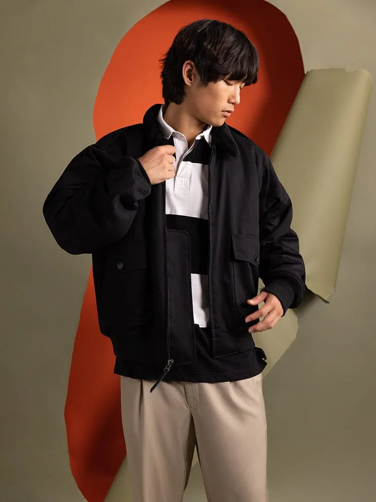 Alpha Industries B-10 bomber noir coton satiné
