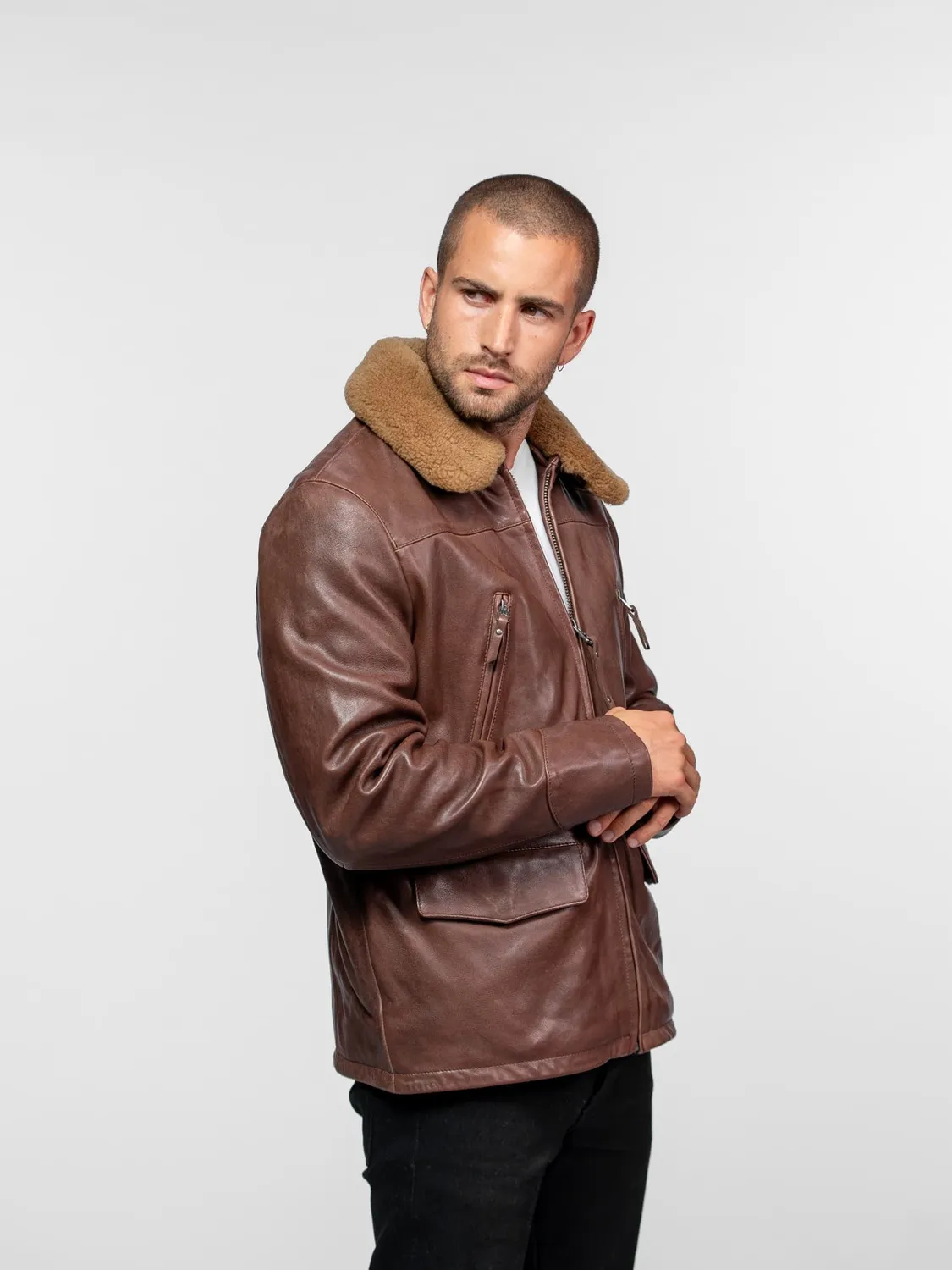 Daytona Browning veste aviateur cuir marron