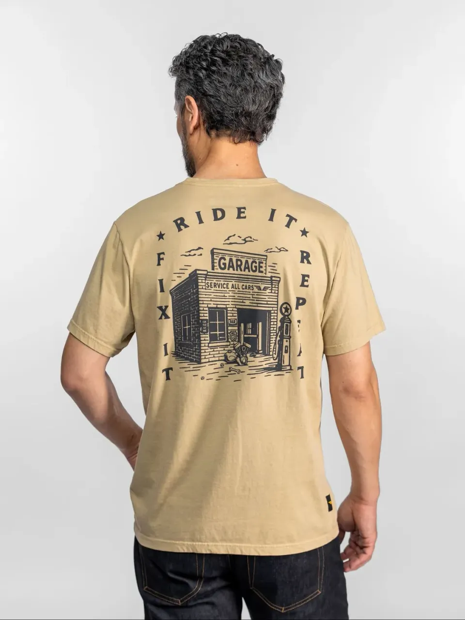 Daytona Ponce t-shirt homme irish cream stone wash 180g
