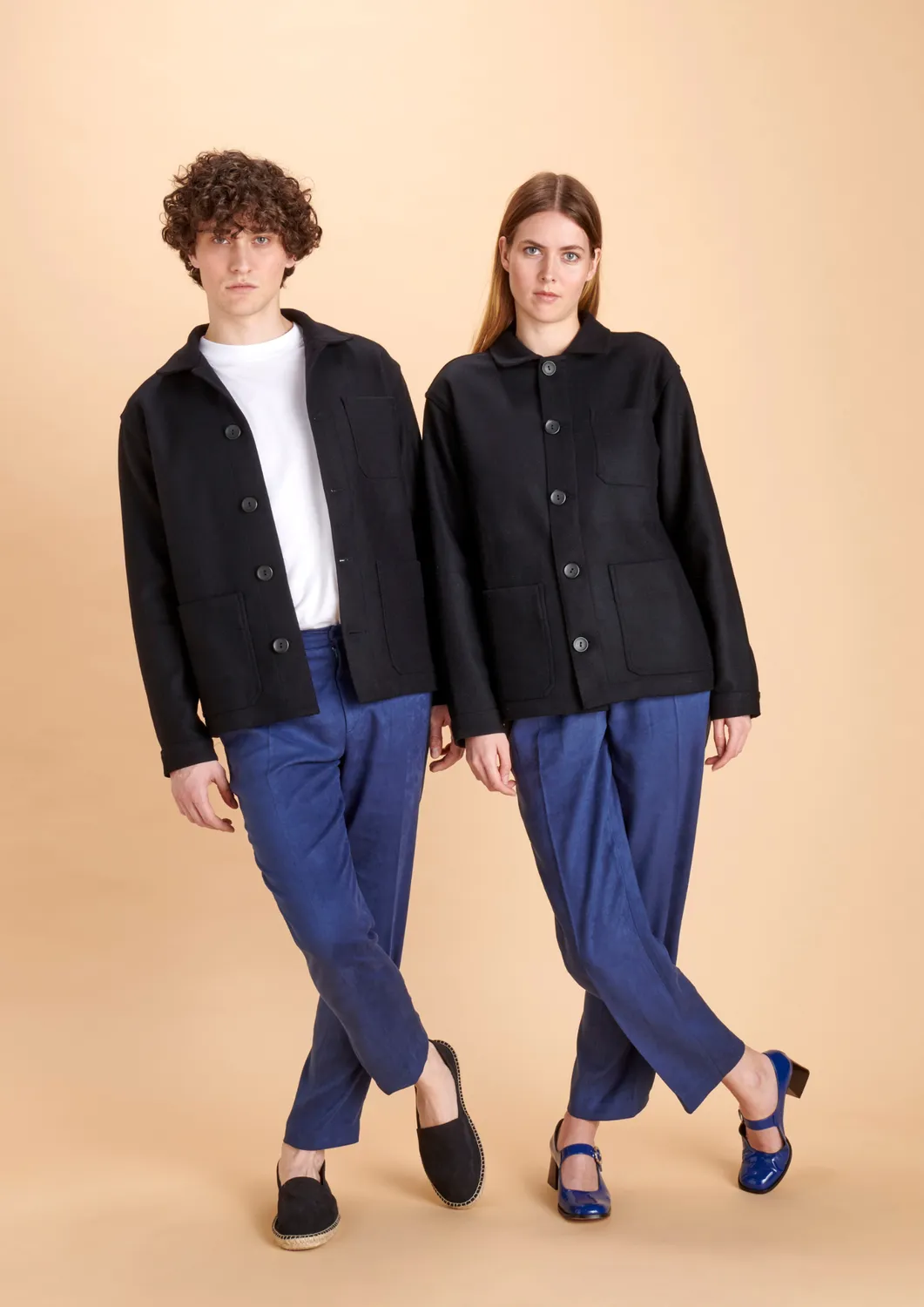 Soubacq Le Bleu Carino veste de travail laine cachemire