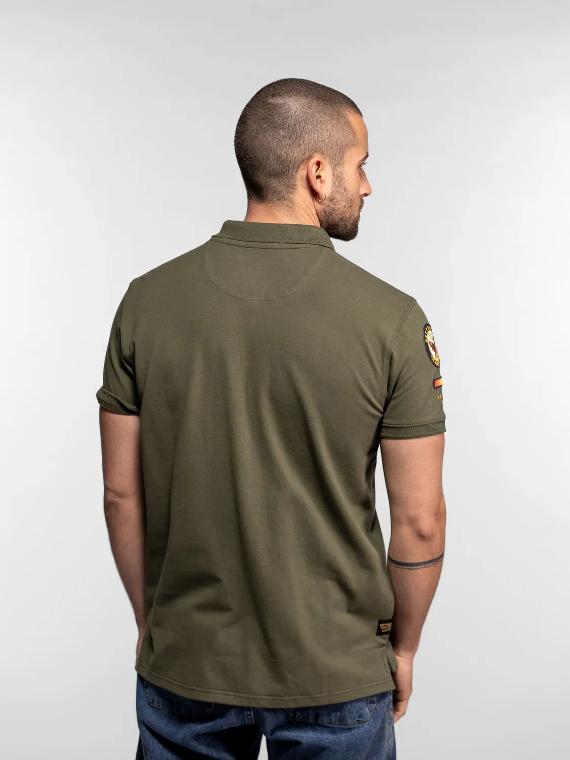 Daytona Fonck polo militaire coton army green brodé