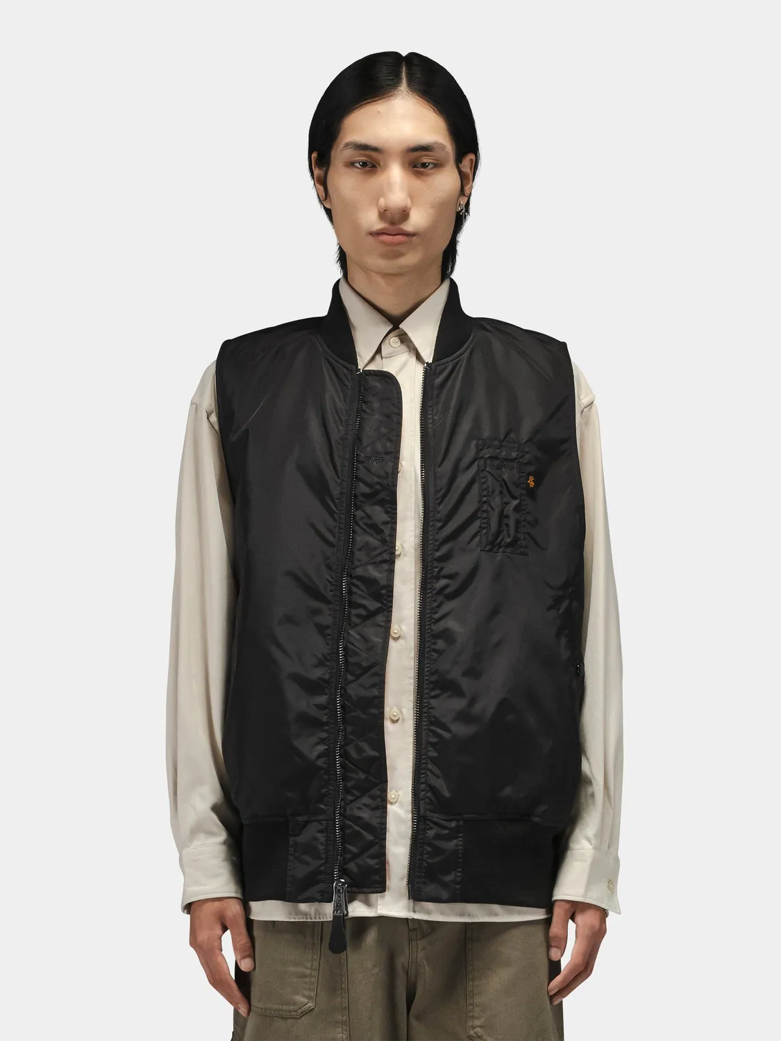 Alpha Industries MA-1 Oxford gilet homme noir léger