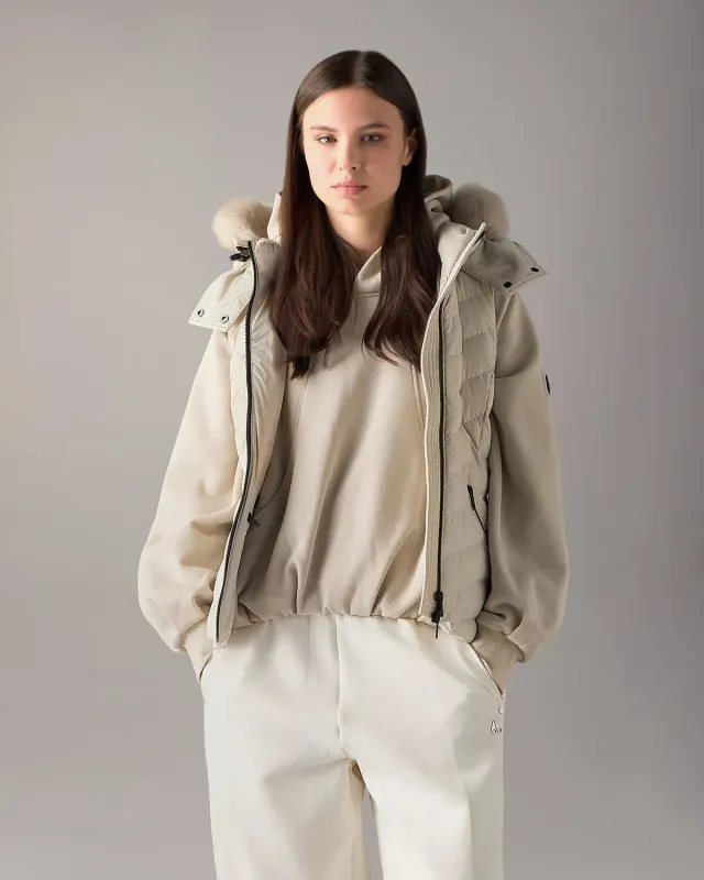 Moose Knuckles Elora gilet duvet alabaster femme