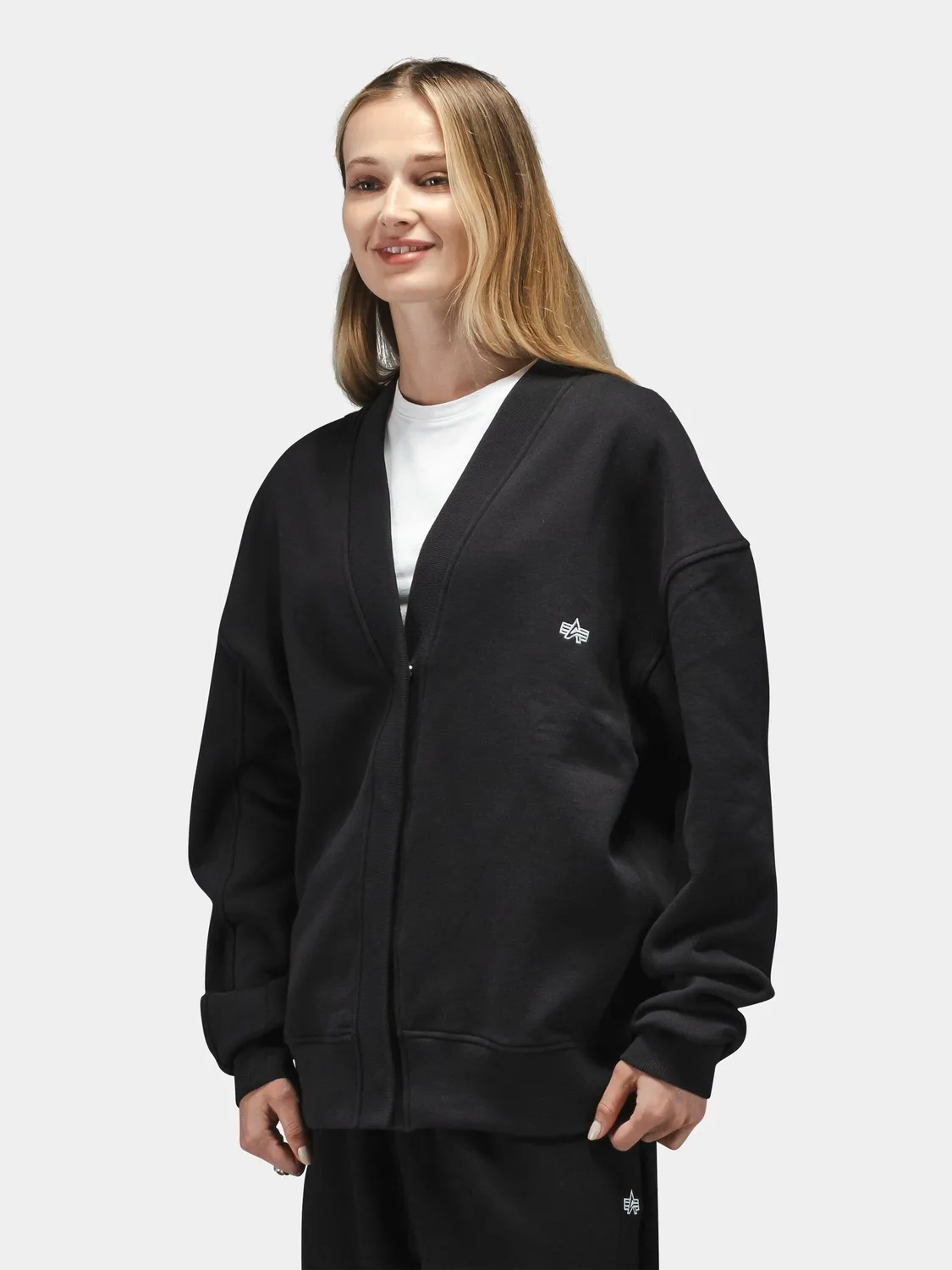 Alpha Industries Essential Cardigan cardigan noir coton