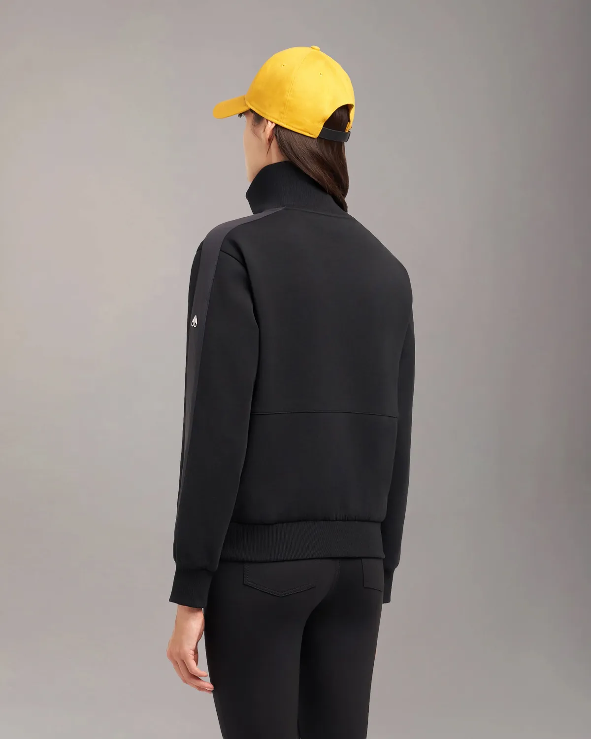 Moose Knuckles Mix Media sweat quarter zip noir sport