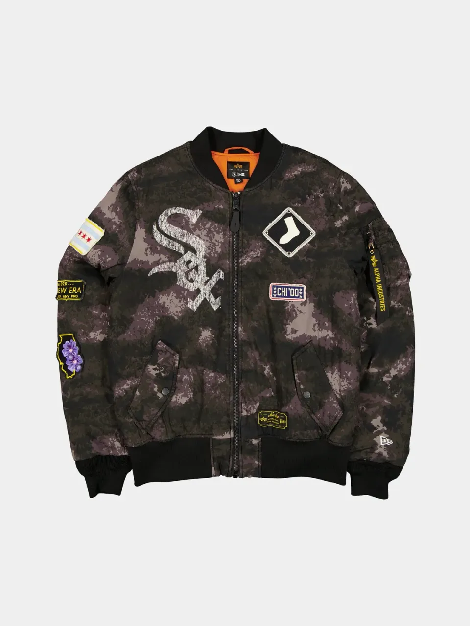 Alpha Industries MA-1 Chicago White Sox blouson Black Camo réversible