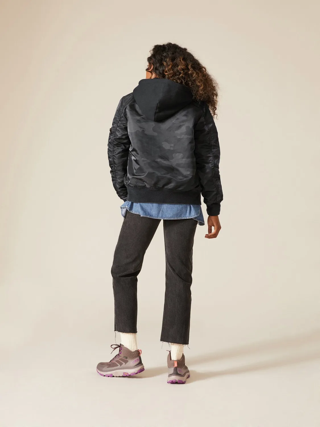 Alpha Industries MA-1 Hooded Battlewash blouson camo noir