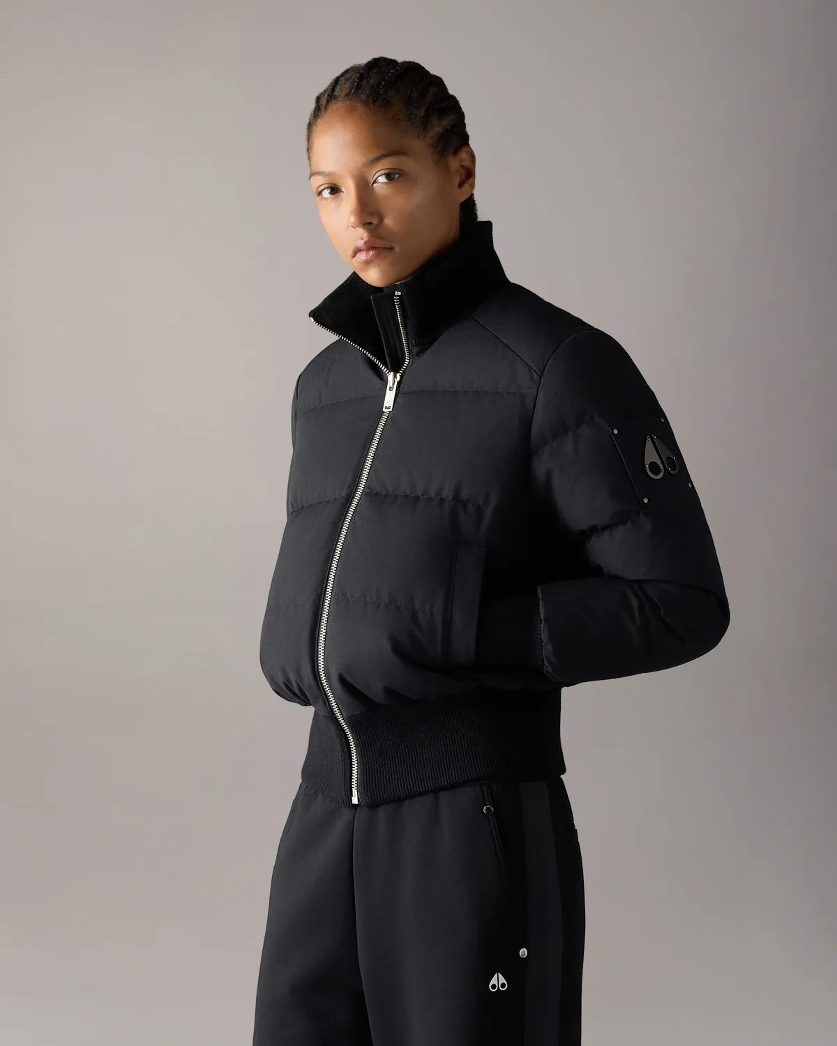 Moose Knuckles Banff blouson bomber duvet hiver taille basse
