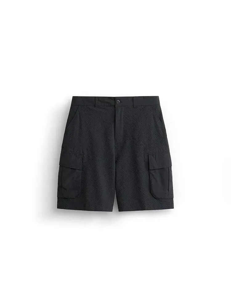 Alpha Industries Seersucker short gris anthracite coton