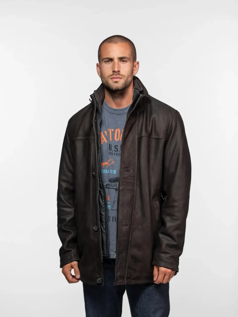 Daytona Tyler Madison blouson cuir marron nubuck