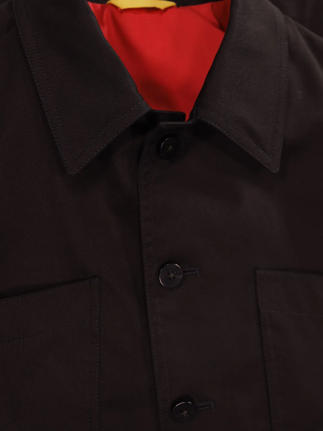 Hollington Lyon veste coton stretch noire col charpentier