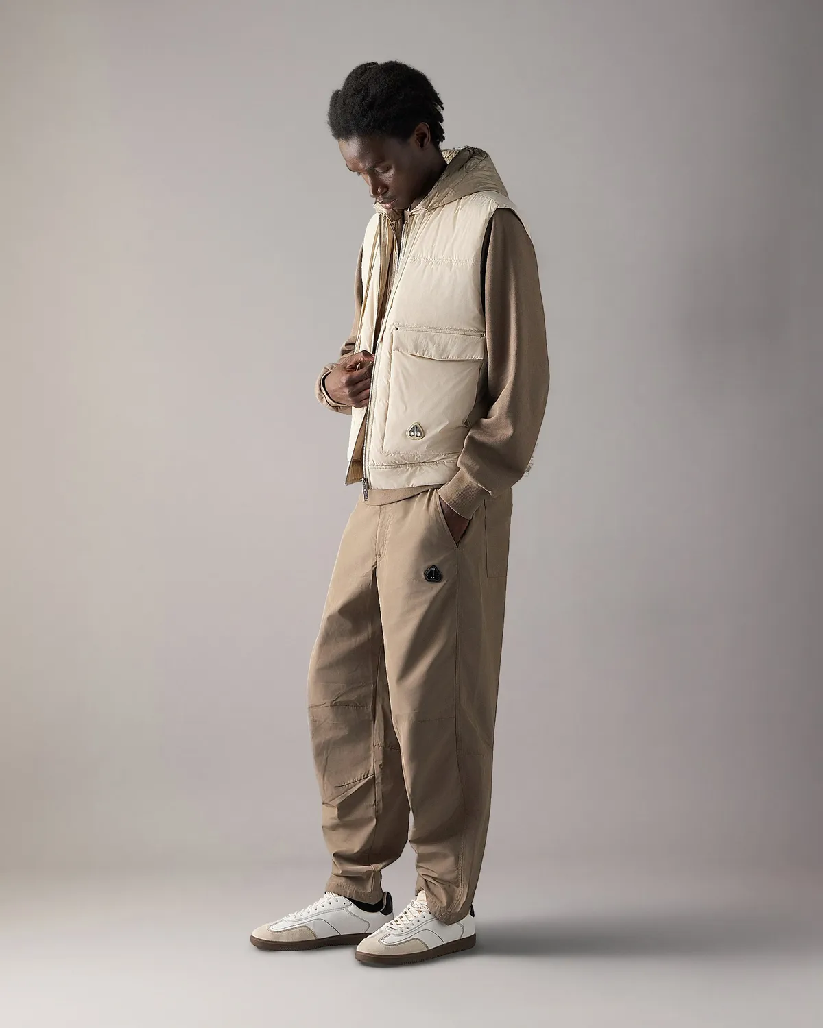 Moose Knuckles Brixton gilet alabaster duvet léger