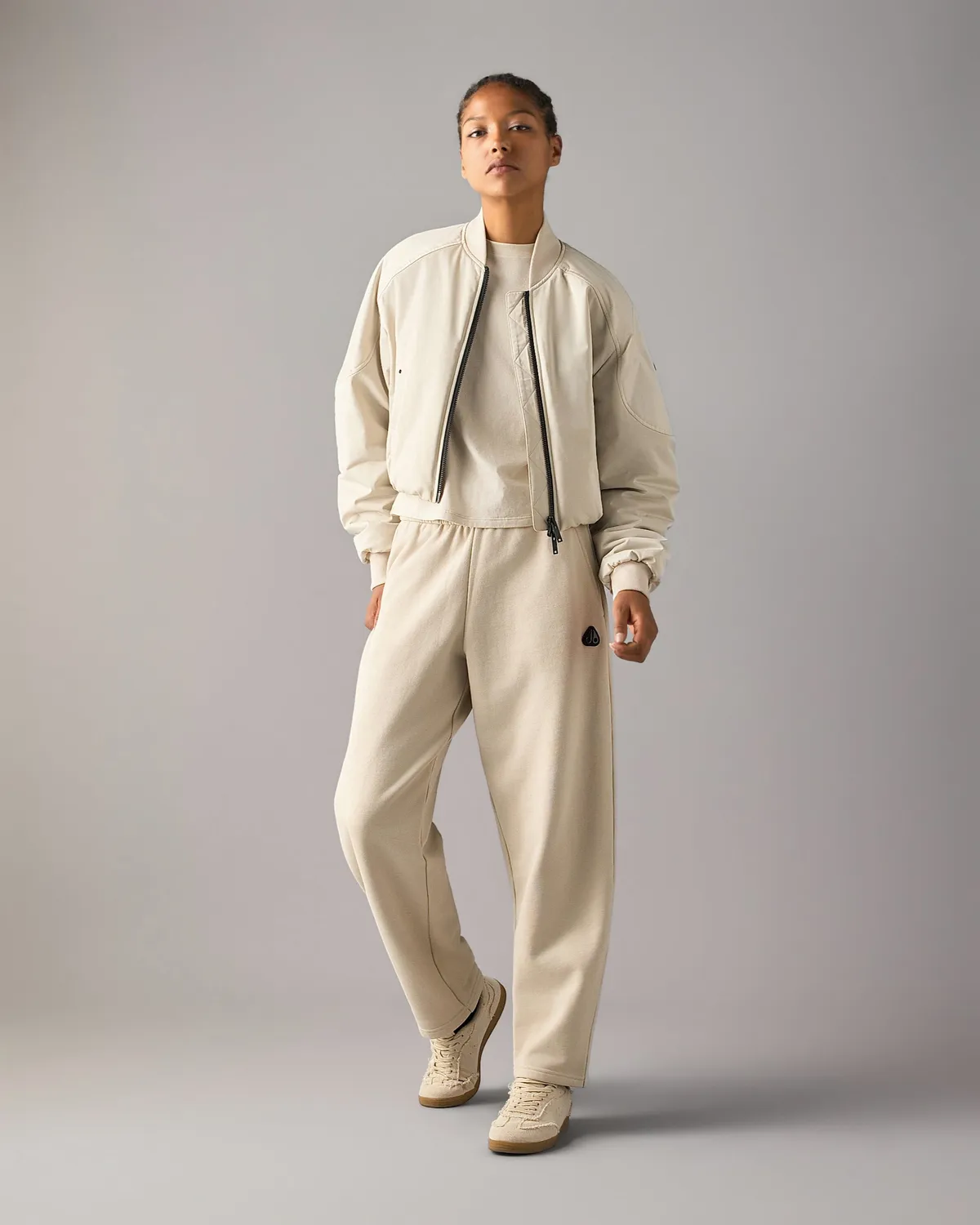 Moose Knuckles Drift Satin bomber blanc satiné