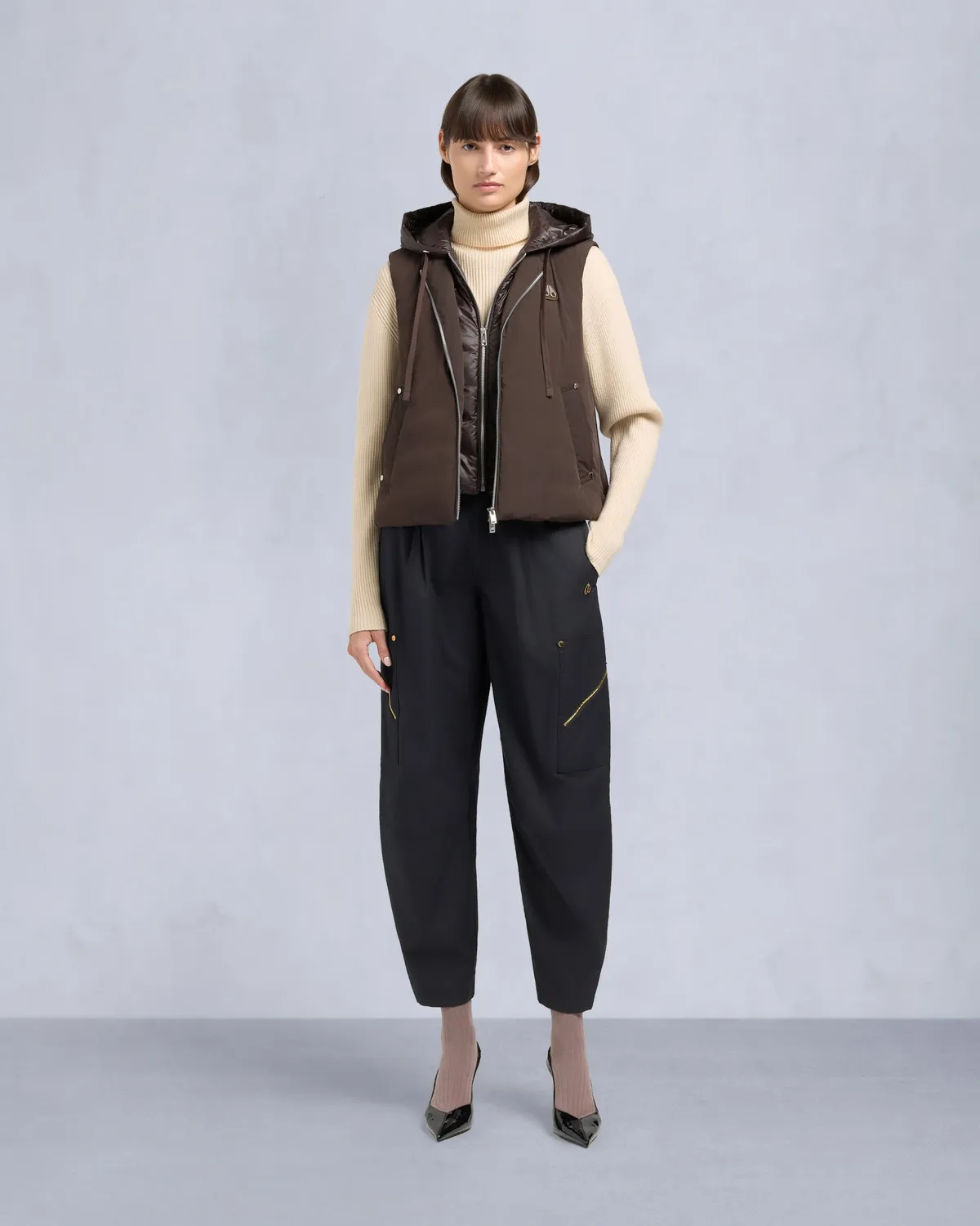 Moose Knuckles Tegan gilet duvet 800 noir sans manches