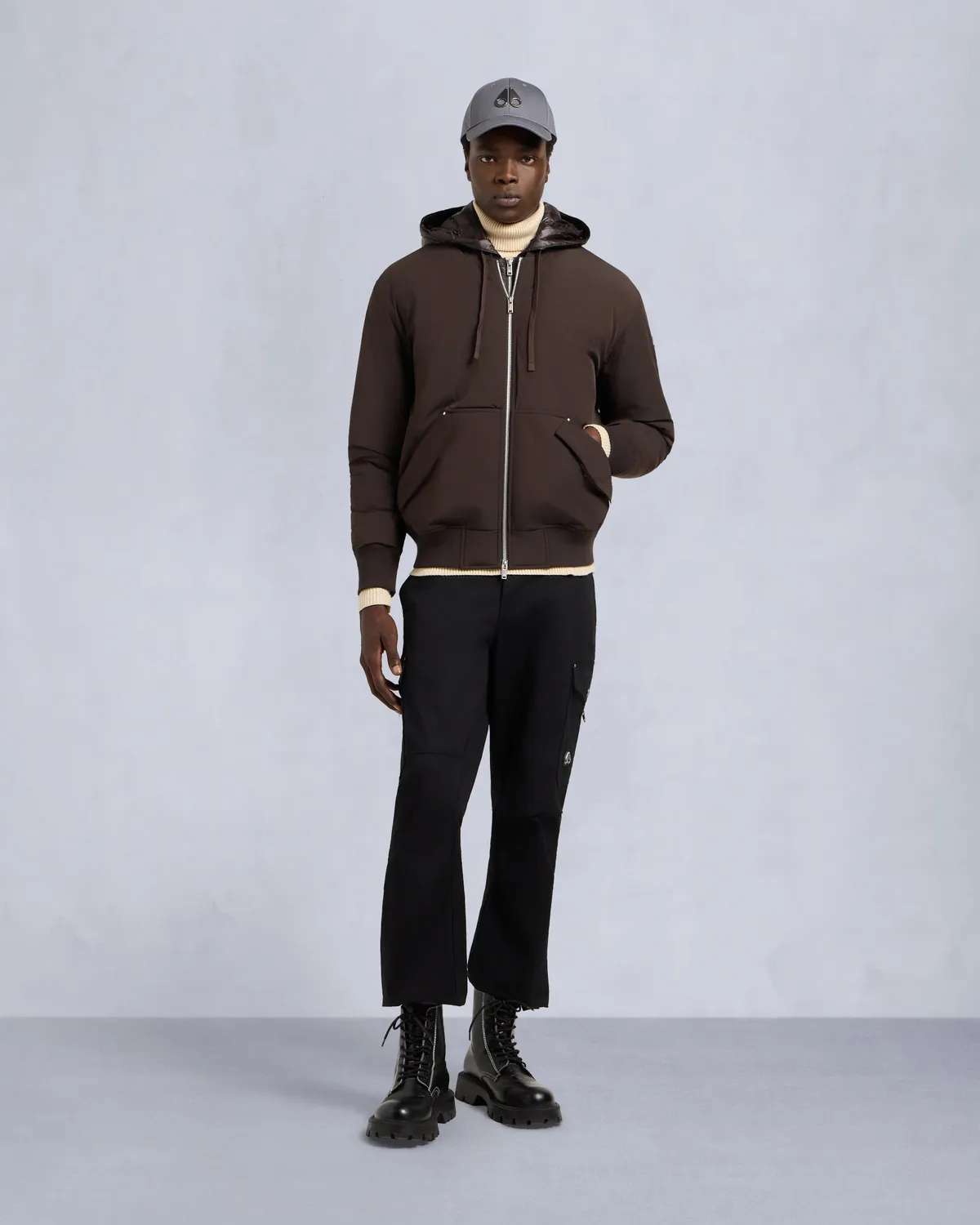 Moose Knuckles Brixton Down Bomber Blouson Noir Léger