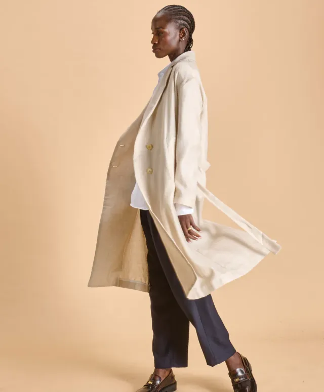 Soubacq Nacre manteau cachemire soie beige